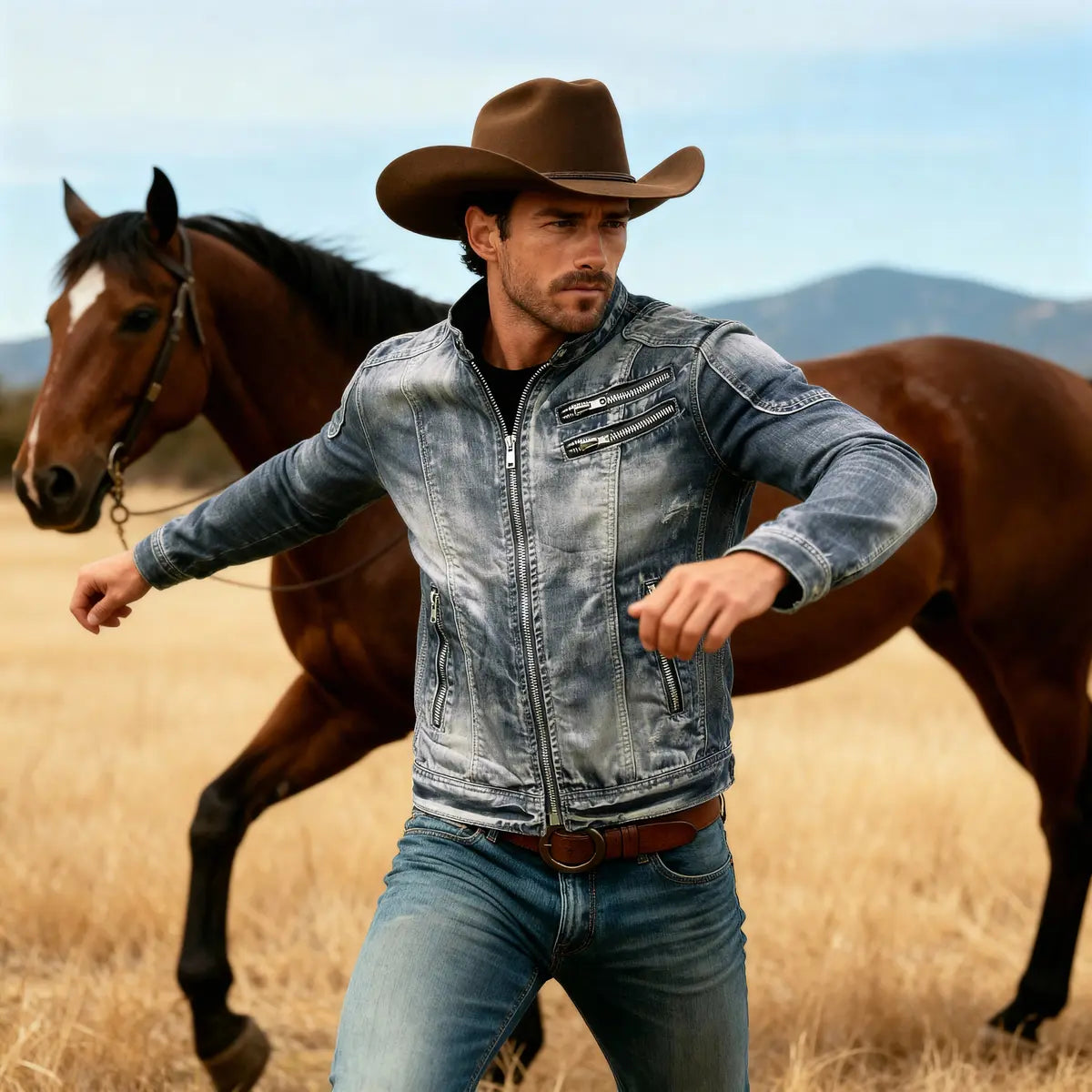 Vintage Oversized Stand Collar Zipper Jacket