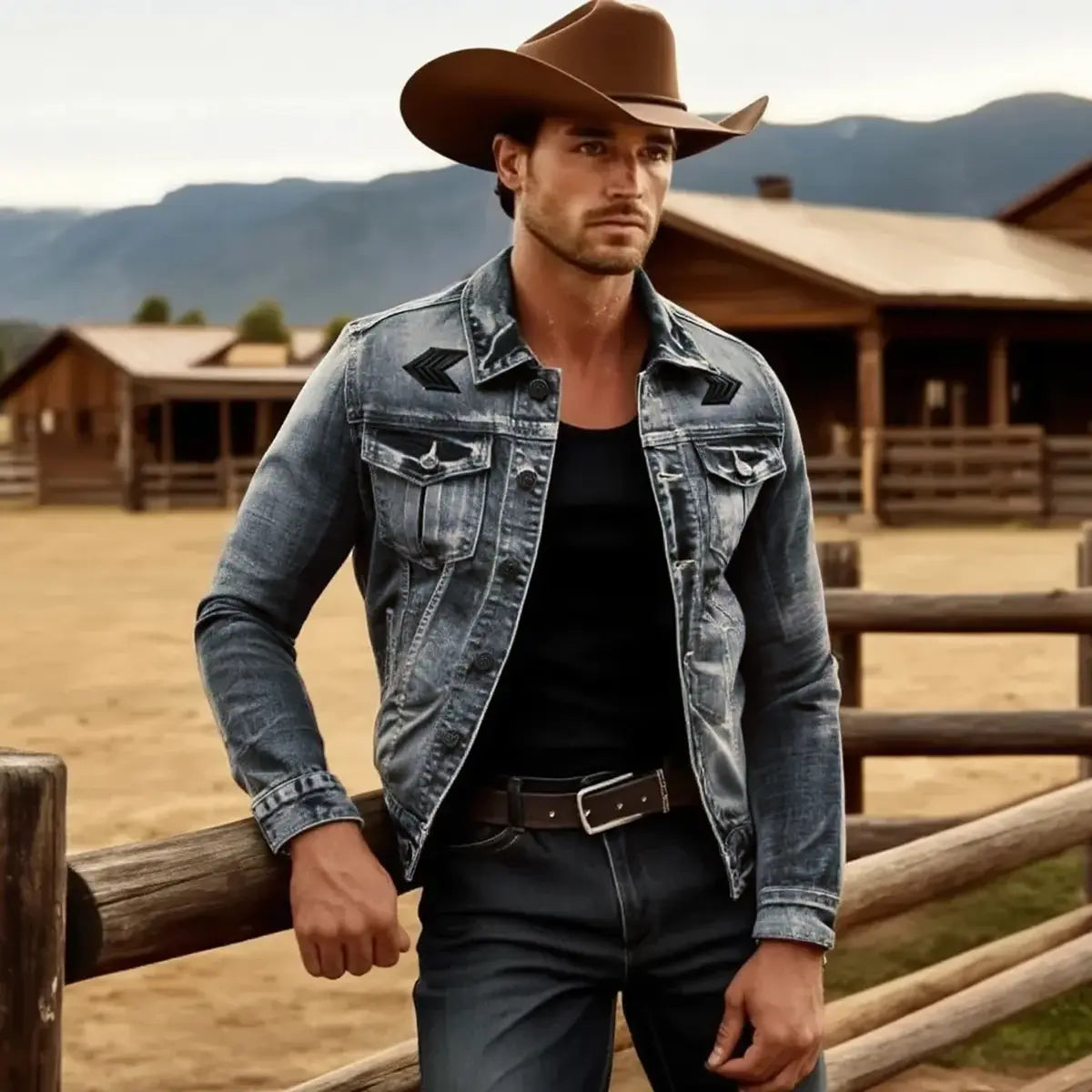 Retro Distressed Slim-Fit Biker Workwear Jacket