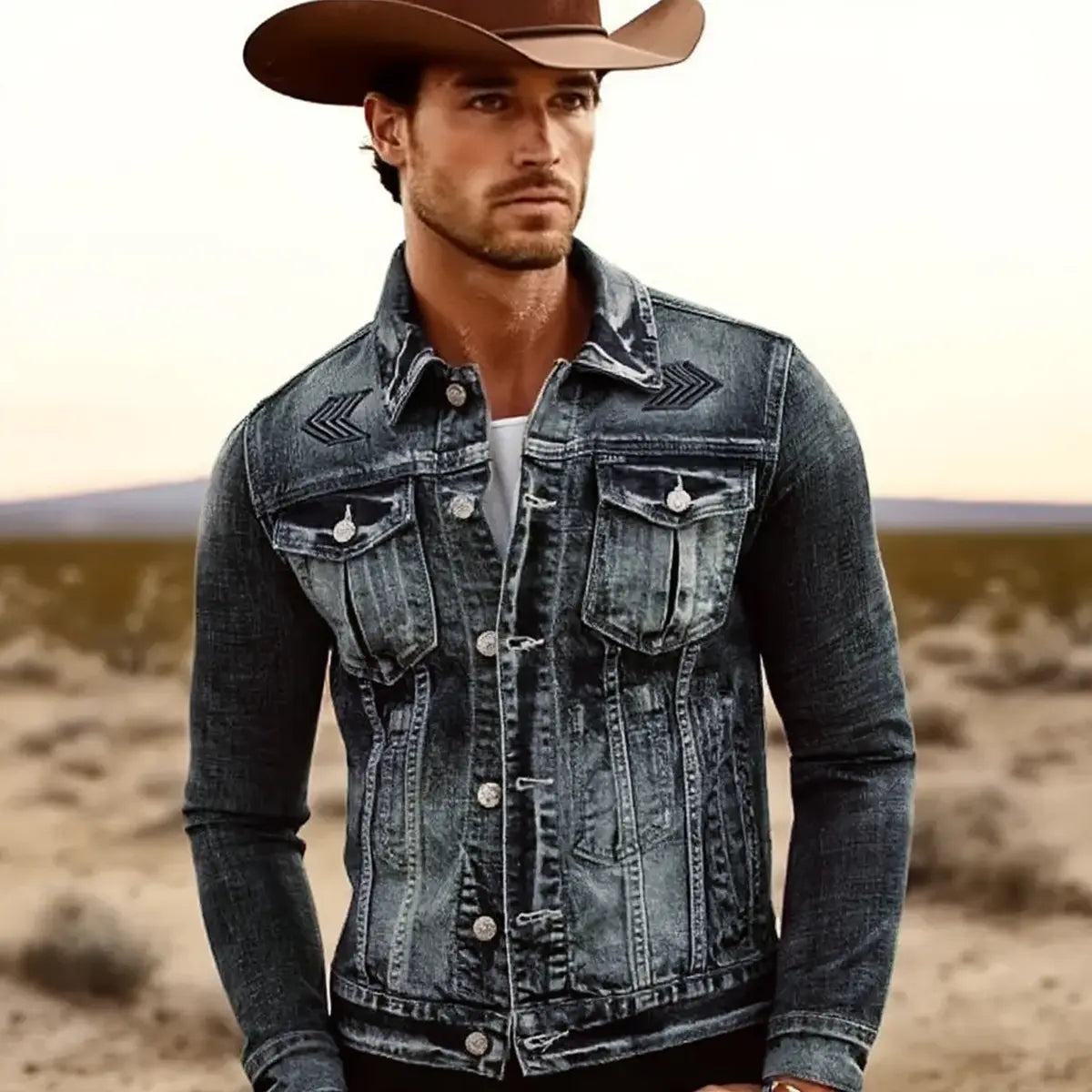 Retro Distressed Slim-Fit Biker Workwear Jacket