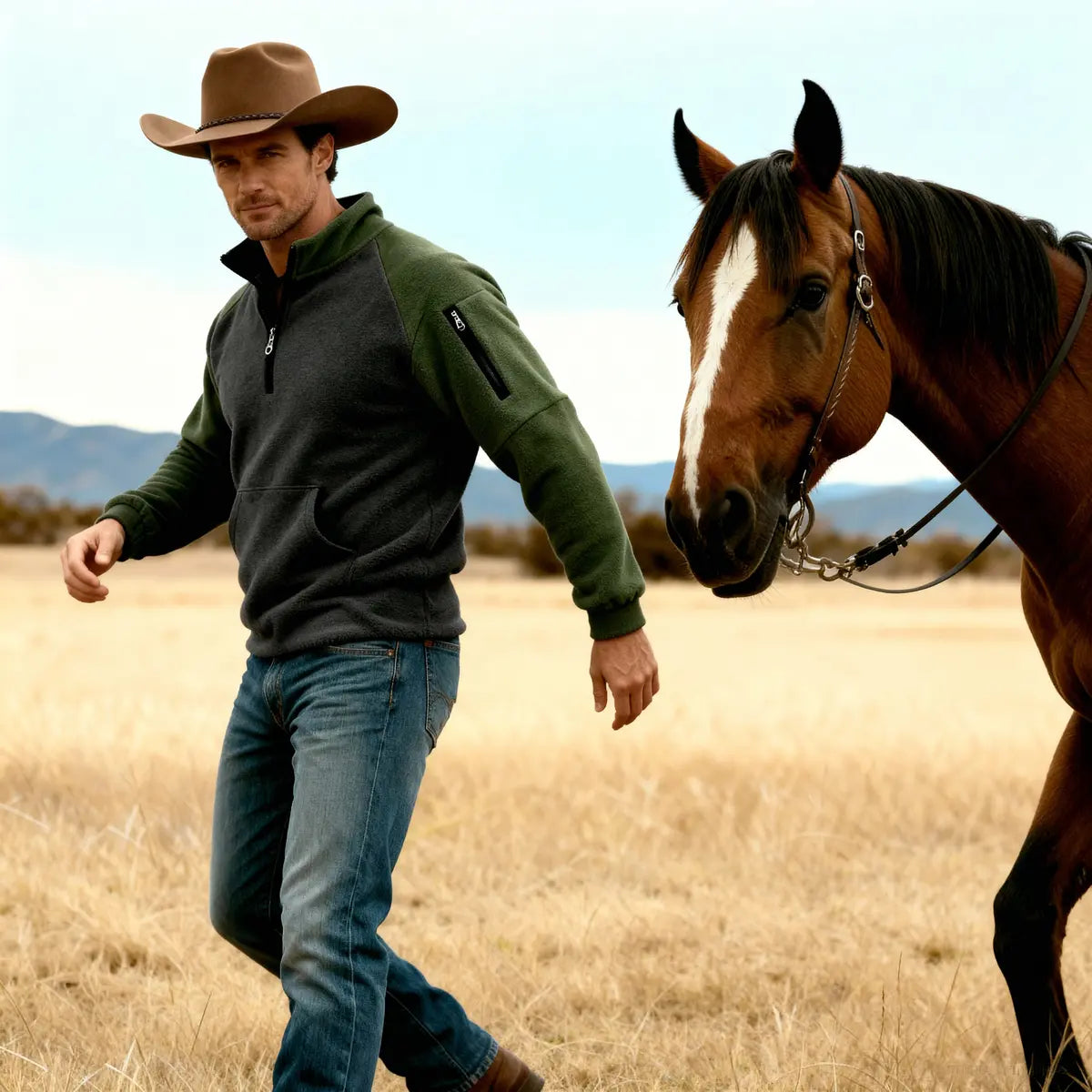 Tactical Fleece Sweatshirt Warm Double-Sided Fleece Pullover Patchwork Zipper Sweatshirt