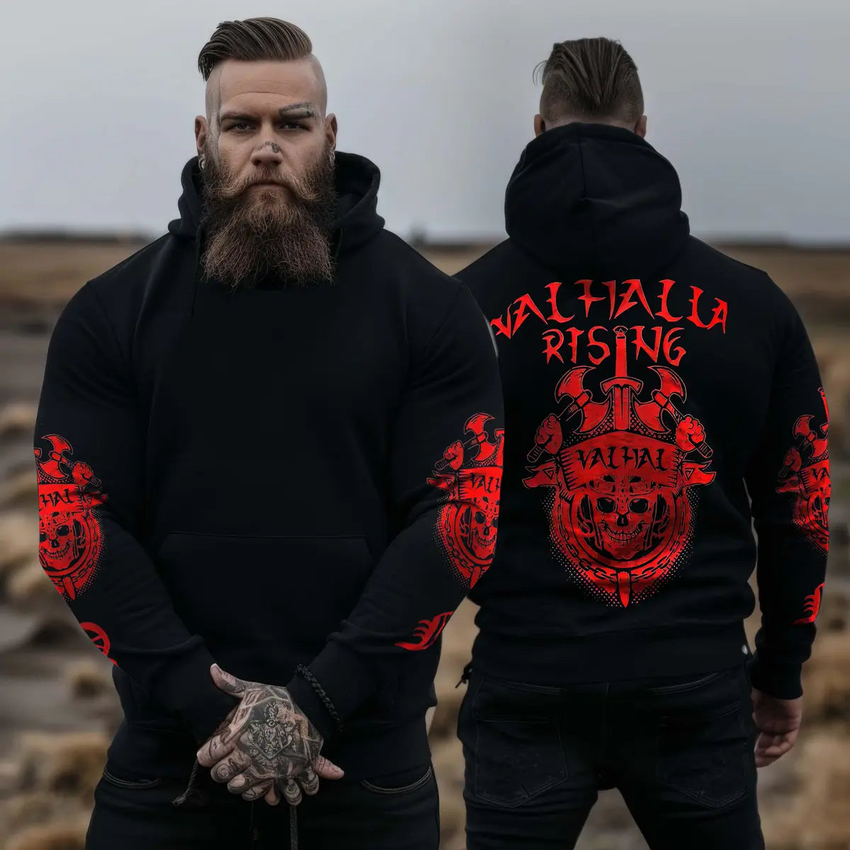 Valhalla Rising Printed Fleece-lined Unisex Hoodie