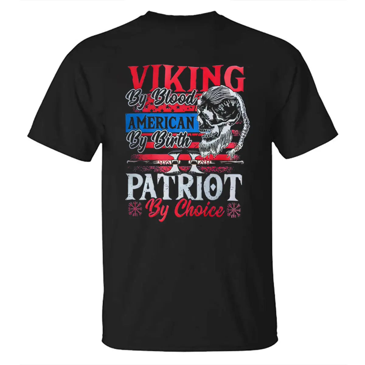 Viking By Blood American By Birth  Printed Men's T-shirt