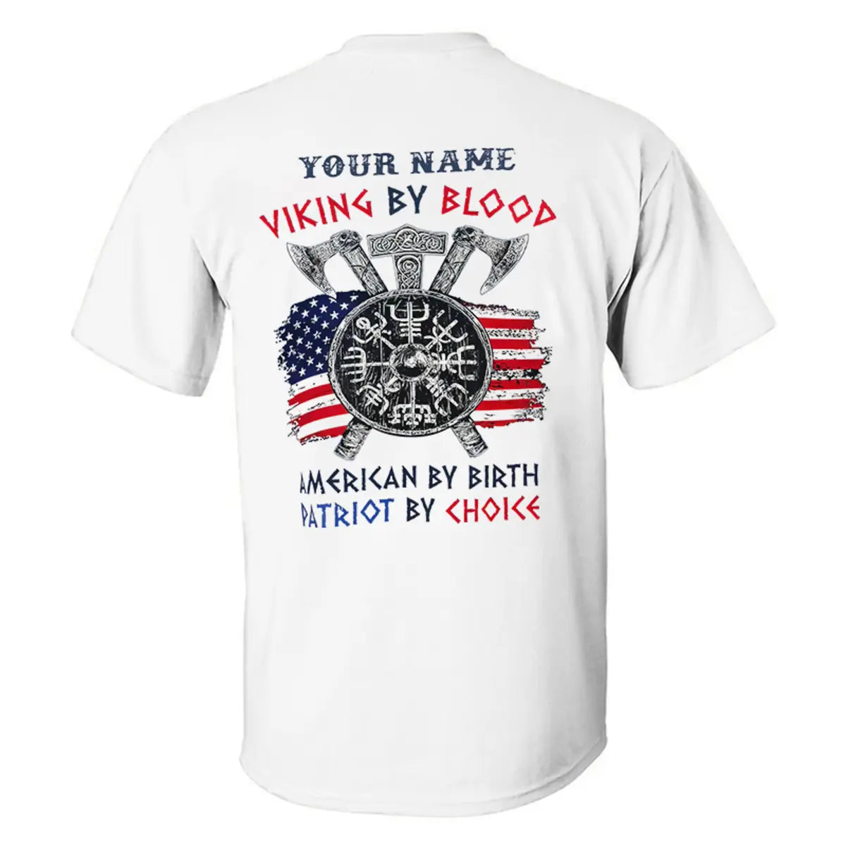 Your Name Viking By Blood Printed Men's T-shirt