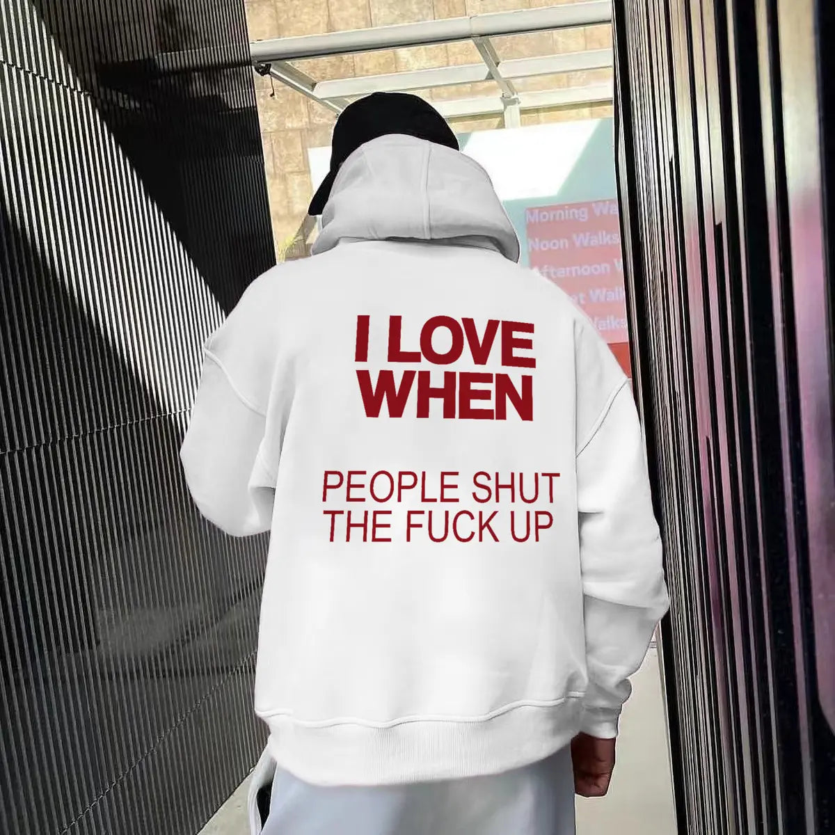 I Love When People Shut The Up Printed Men's Thickened Hoodie