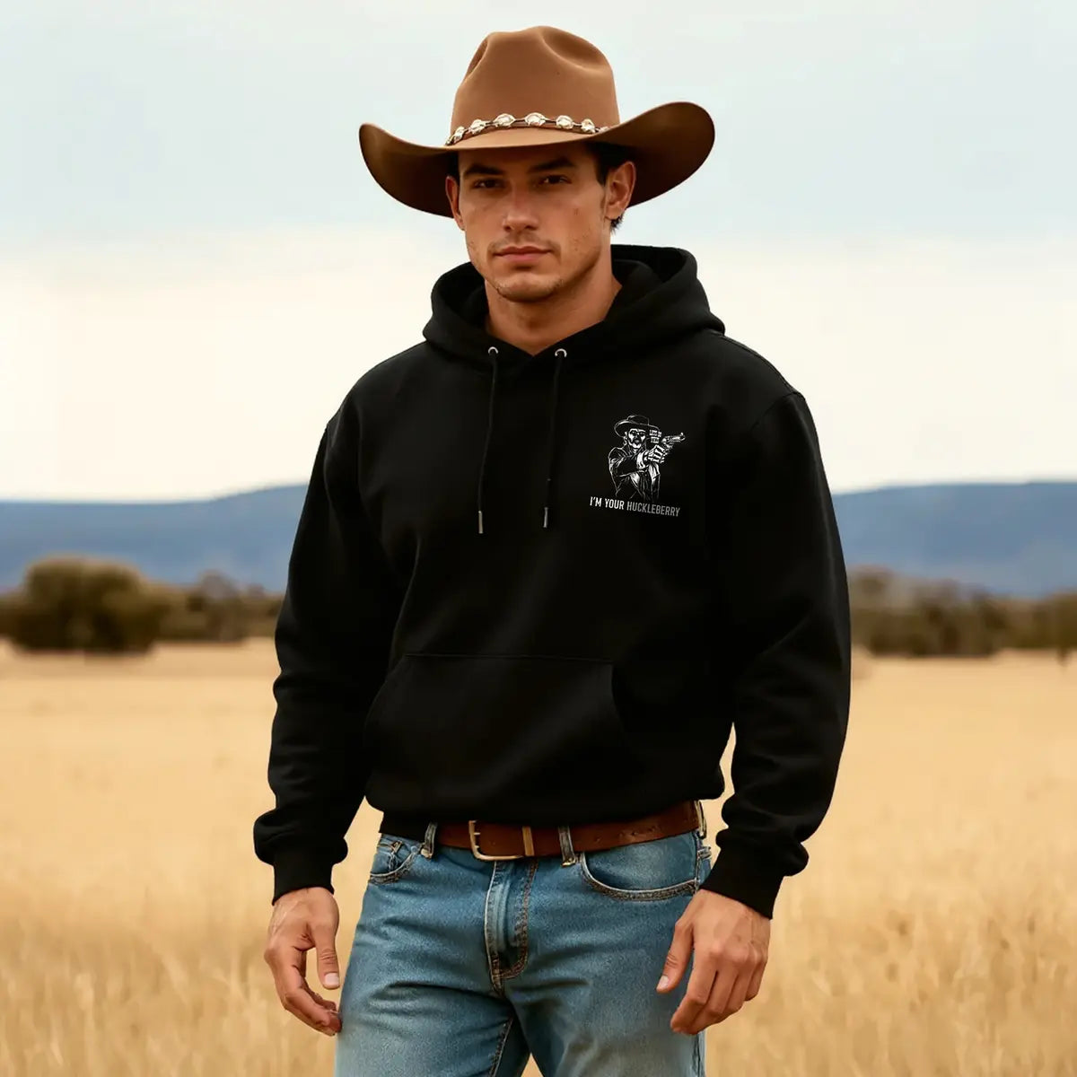 Say When I'm Your Huckleberry Printed Fleece-lined Unisex Hoodie