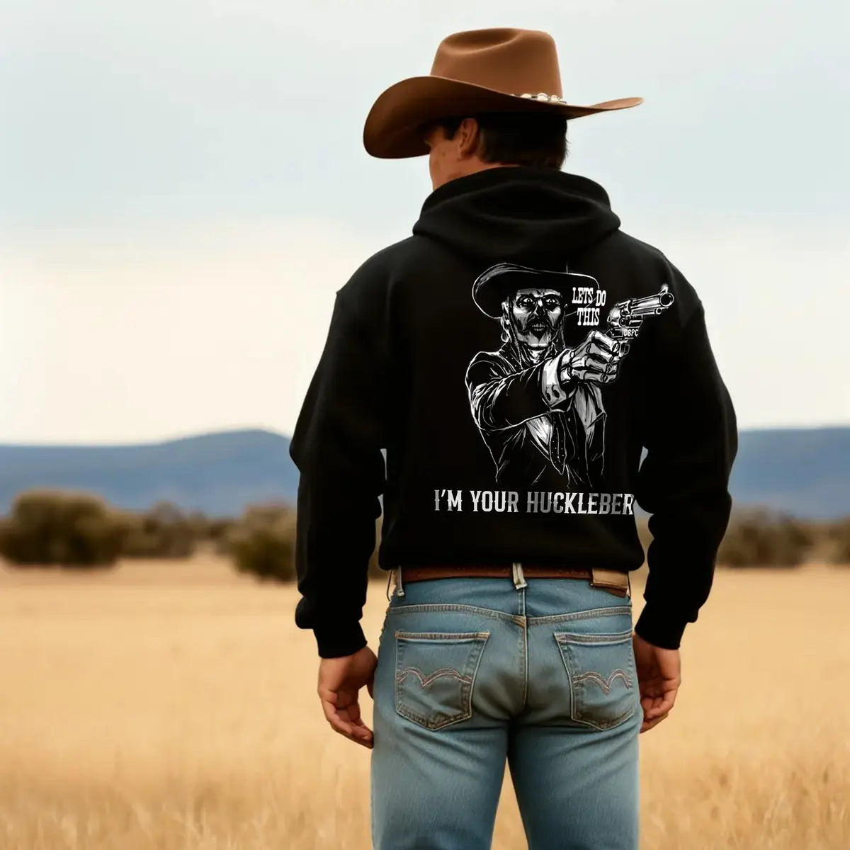 Say When I'm Your Huckleberry Printed Fleece-lined Unisex Hoodie