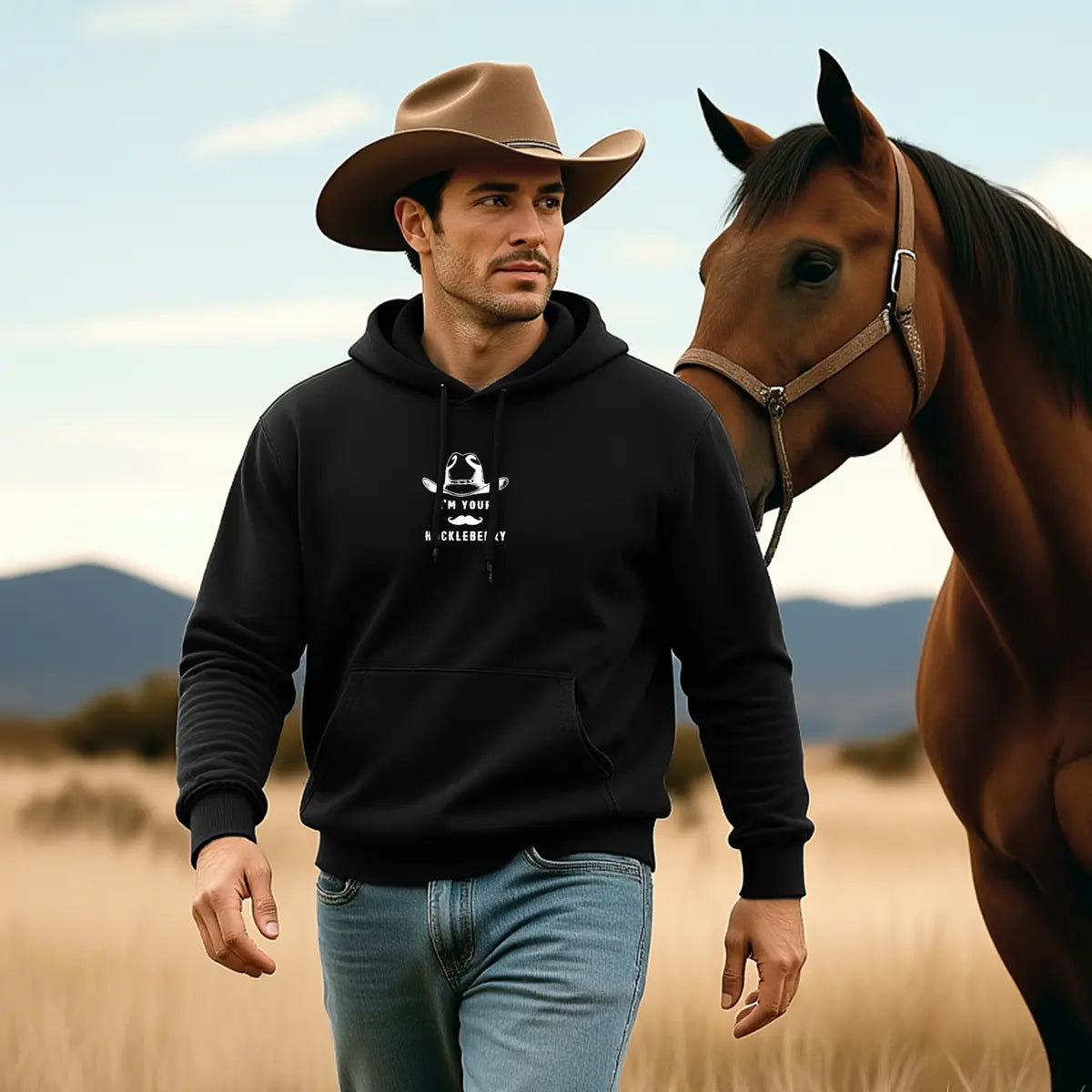 I'm Your Huckleberry Printed Fleece-lined Unisex Hoodie