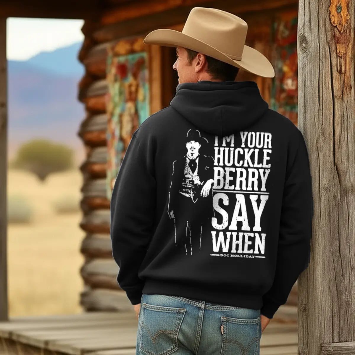I'm Your Huckleberry Printed Fleece-lined Unisex Hoodie