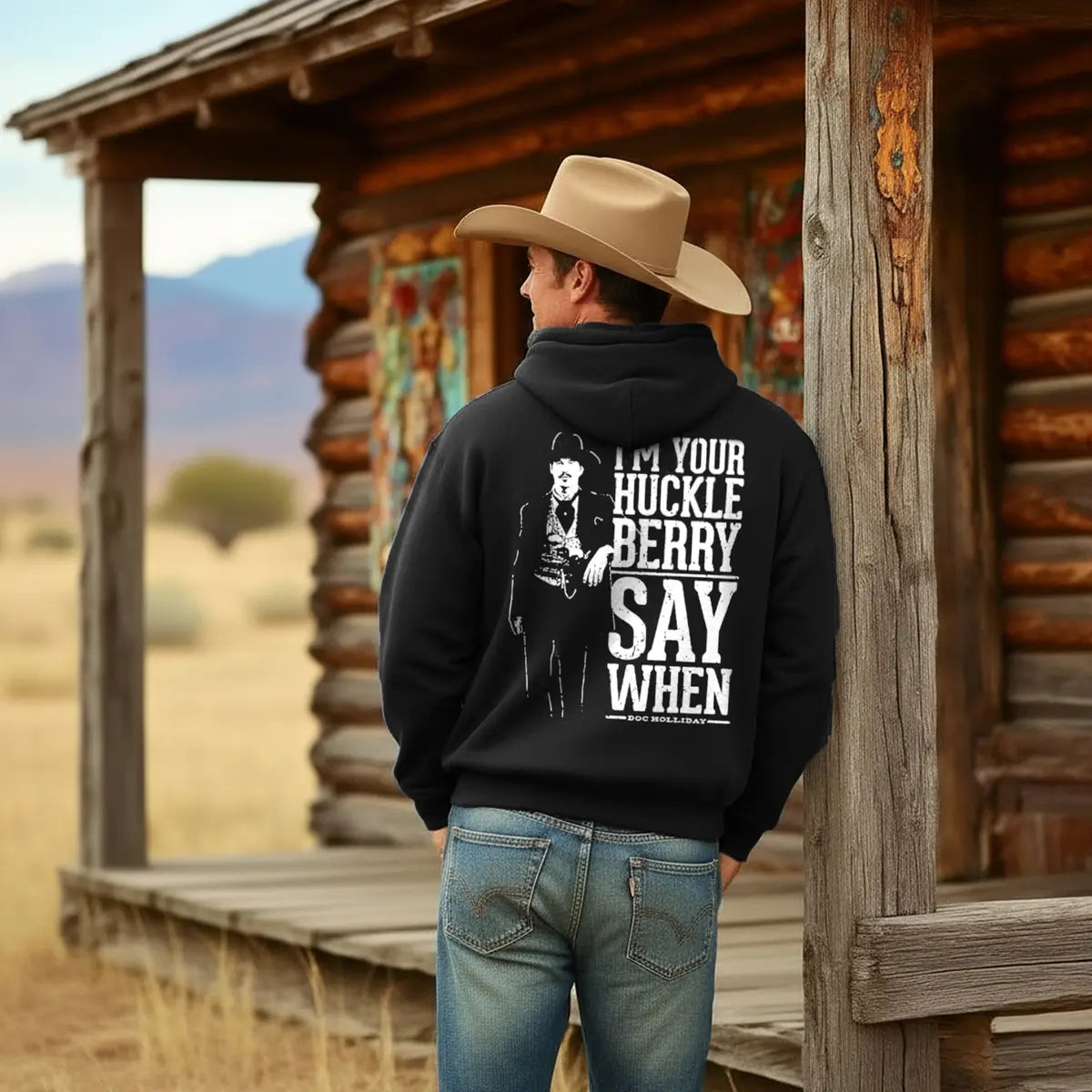 I'm Your Huckleberry Printed Fleece-lined Unisex Hoodie