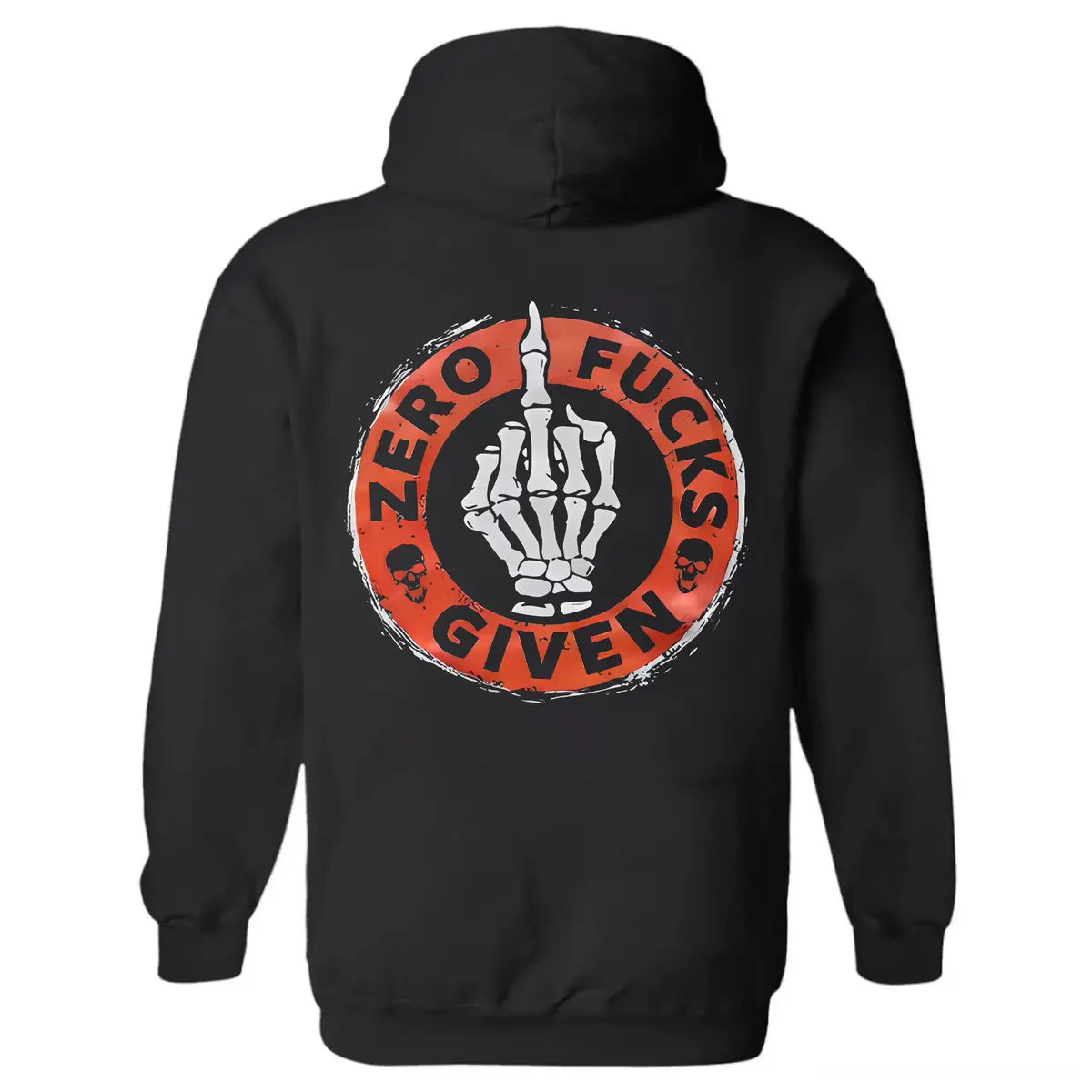 Zero F Given Skull Hand Printed Fleece-lined Unisex Hoodie