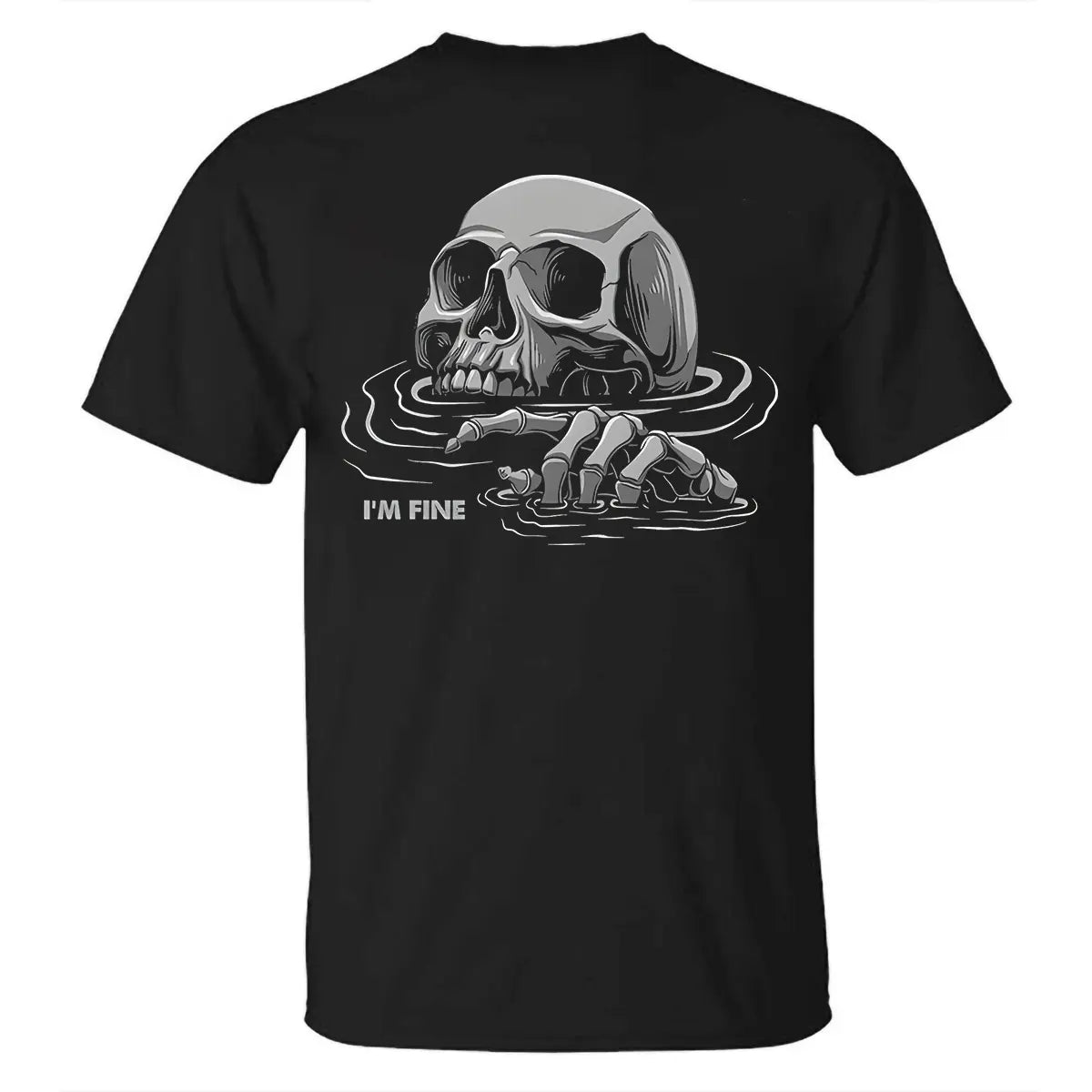 I'm Fine Skull Printed Men's T-Shirt