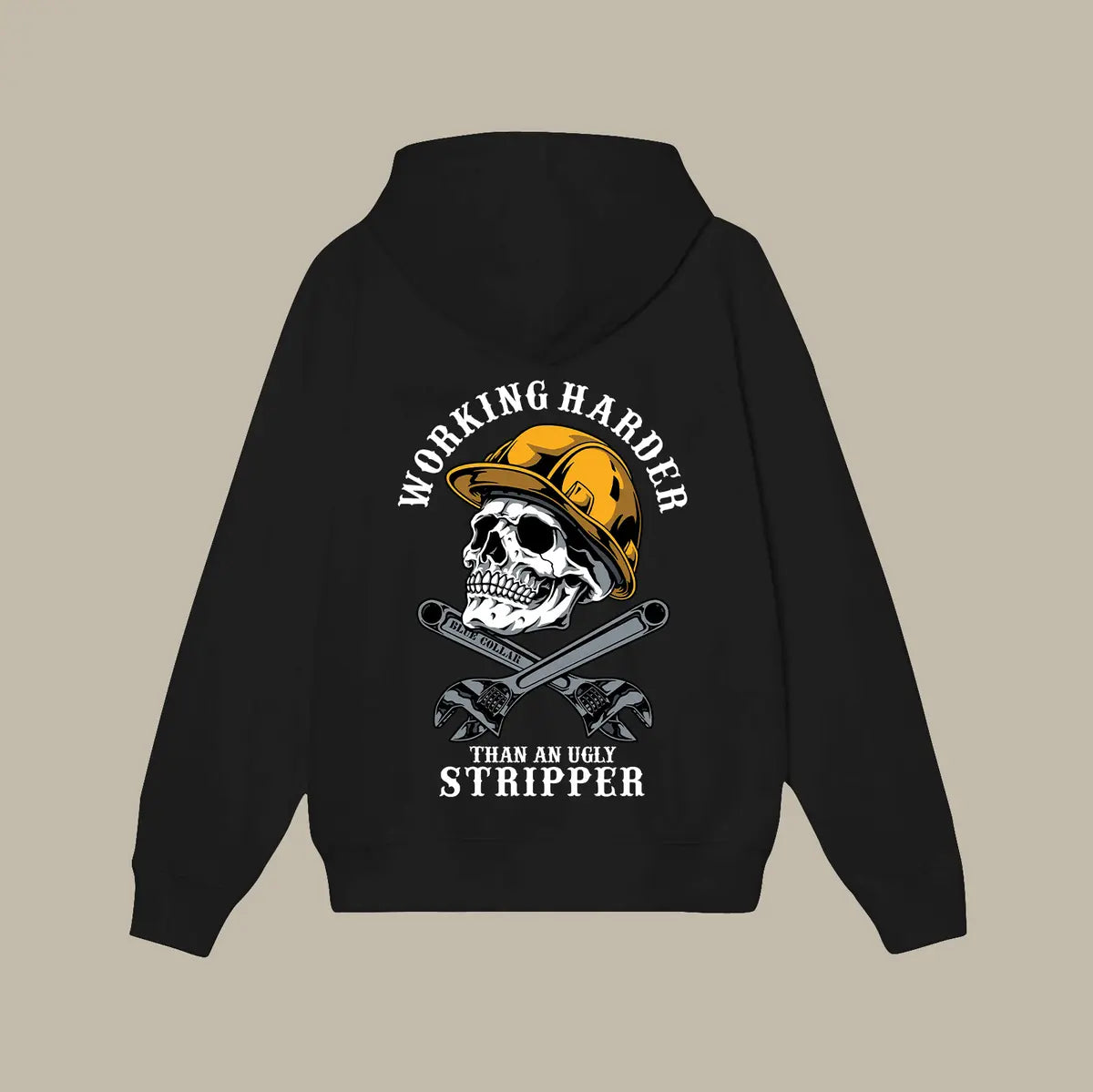 Working Harder Than An Ugly Stripper Printed Men's Thickened Hoodie