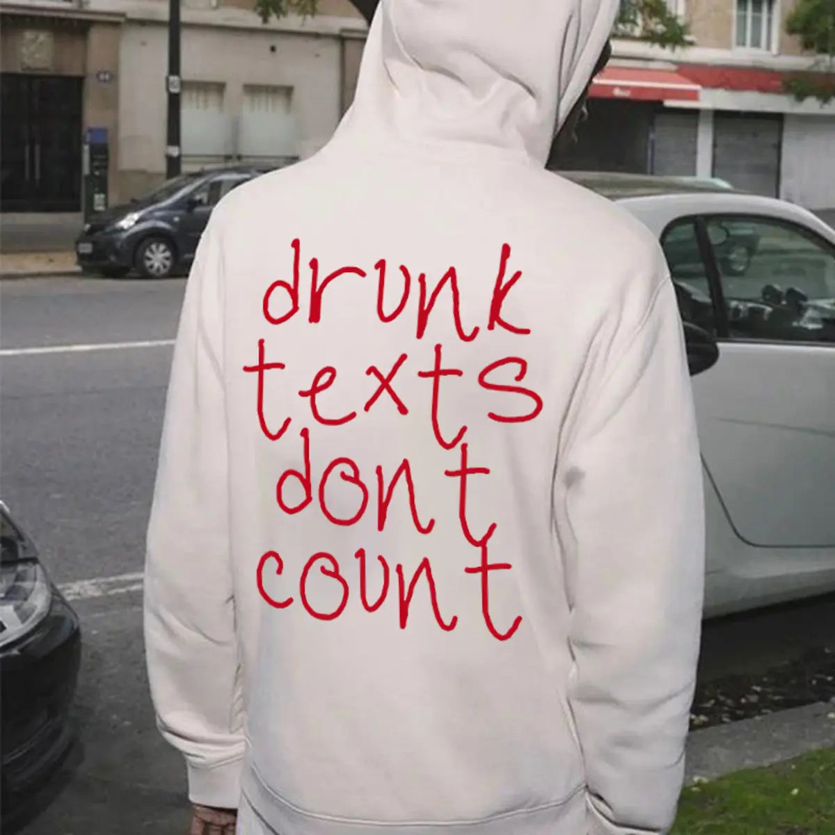 Drunk Texts Don't Count Printed Men's Thickened Hoodie