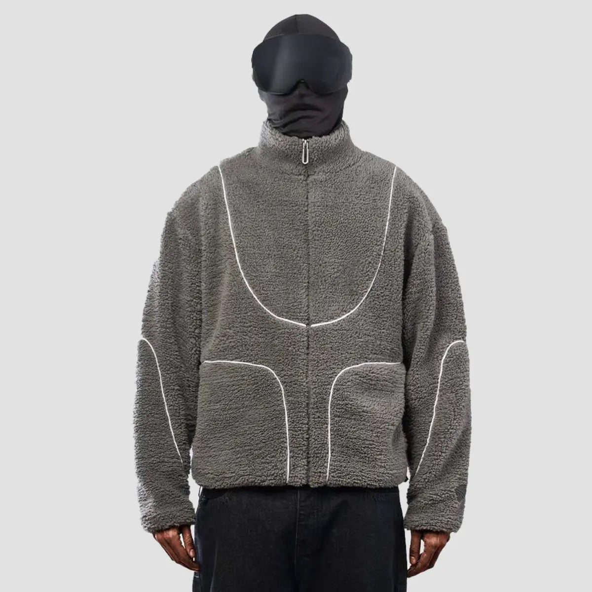 Color-block Fleece-Lined Thermal Zip-Up Jacket