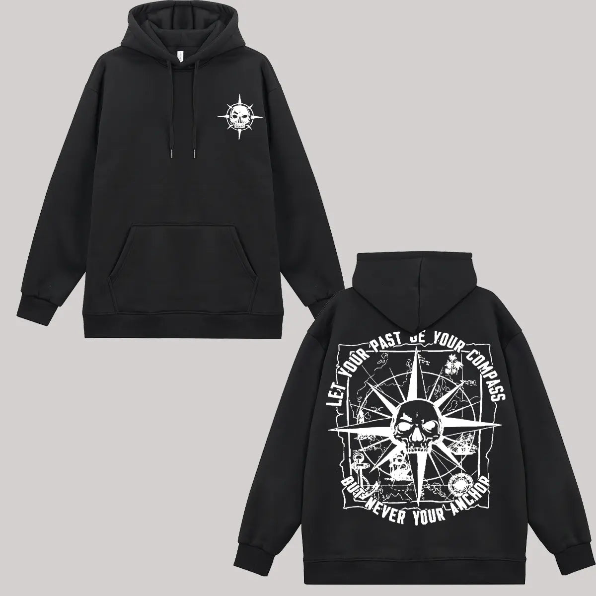 Let Your Past Be Your Compass But Never Your Anchor Printed Fleece-lined Unisex Hoodie
