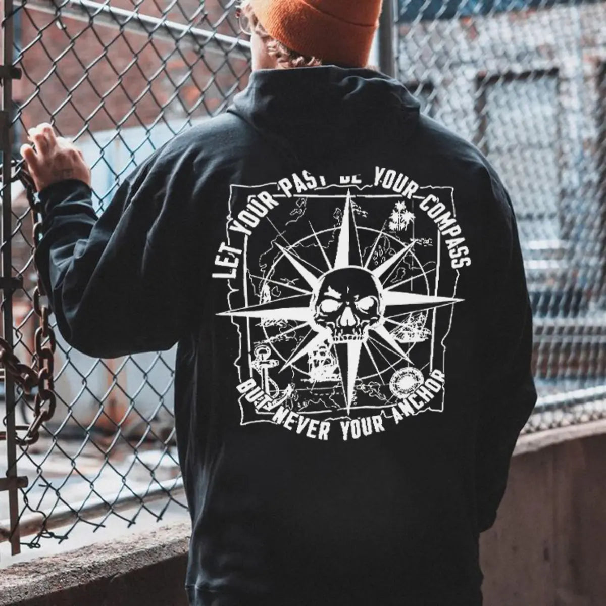 Let Your Past Be Your Compass But Never Your Anchor Printed Fleece-lined Unisex Hoodie