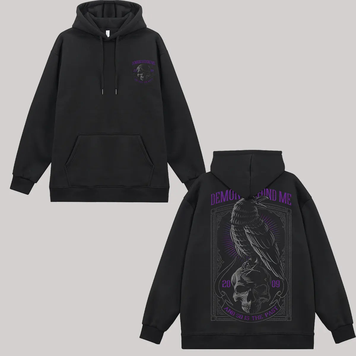 Demons Behind Me And So Is The Past Printed Fleece-lined Unisex Hoodie