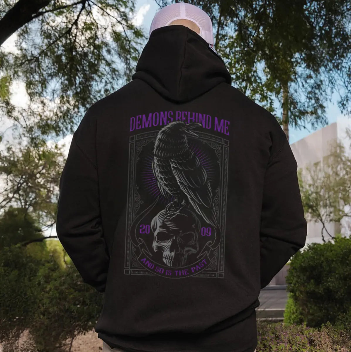Demons Behind Me And So Is The Past Printed Fleece-lined Unisex Hoodie