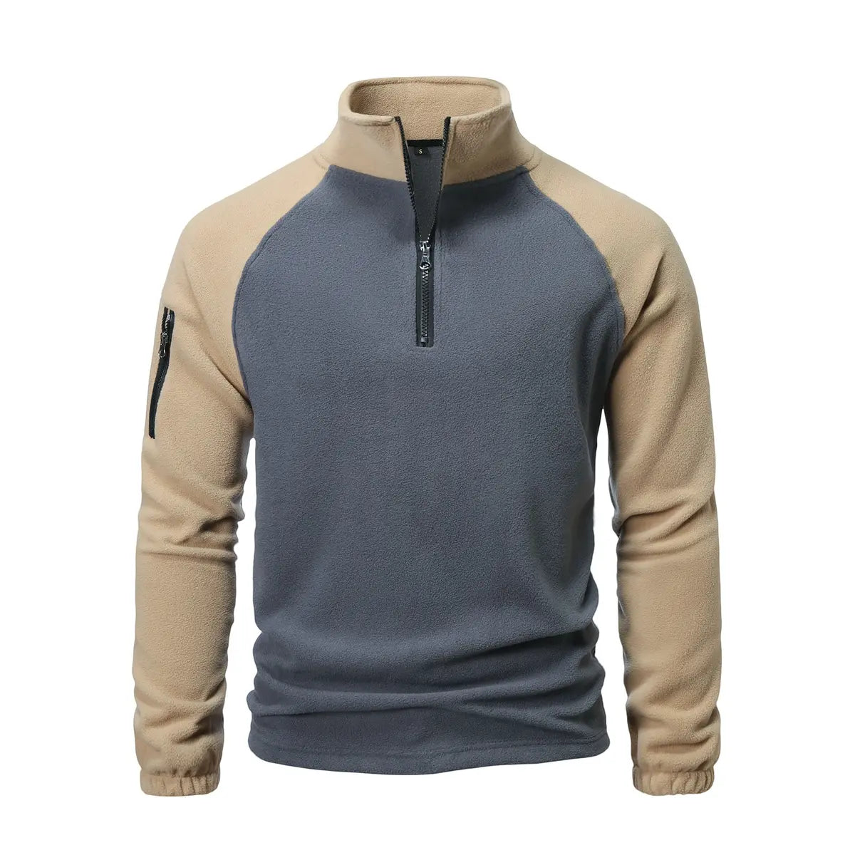 Tactical Fleece-Lined Thermal Pullover Zipper Sweatshirt