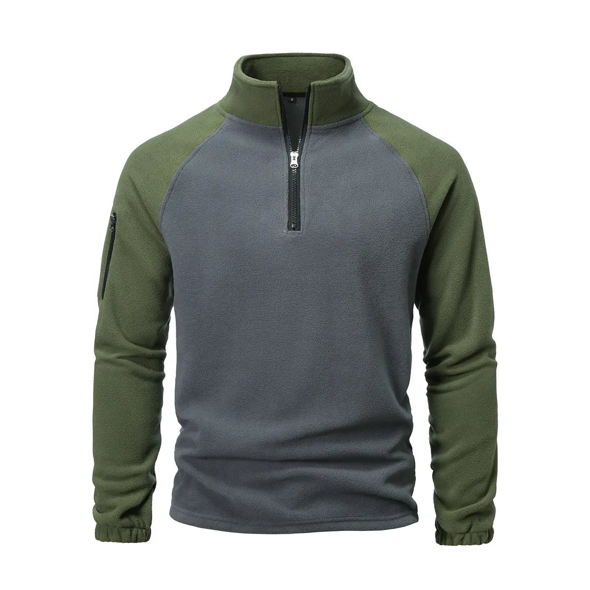 Tactical Fleece-Lined Thermal Pullover Zipper Sweatshirt
