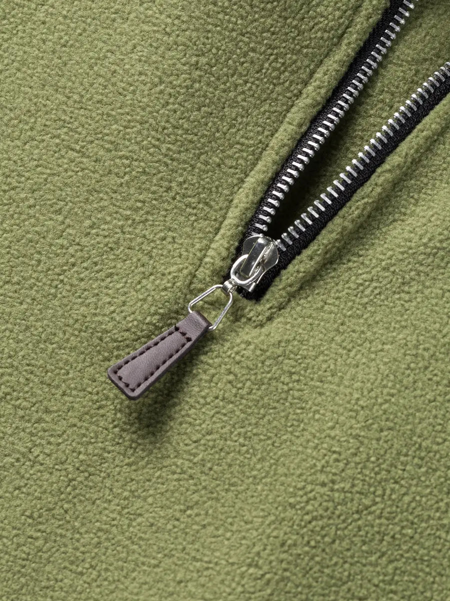 Fleece-Lined Winter Warmth Pullover Zipper Sweatshirt