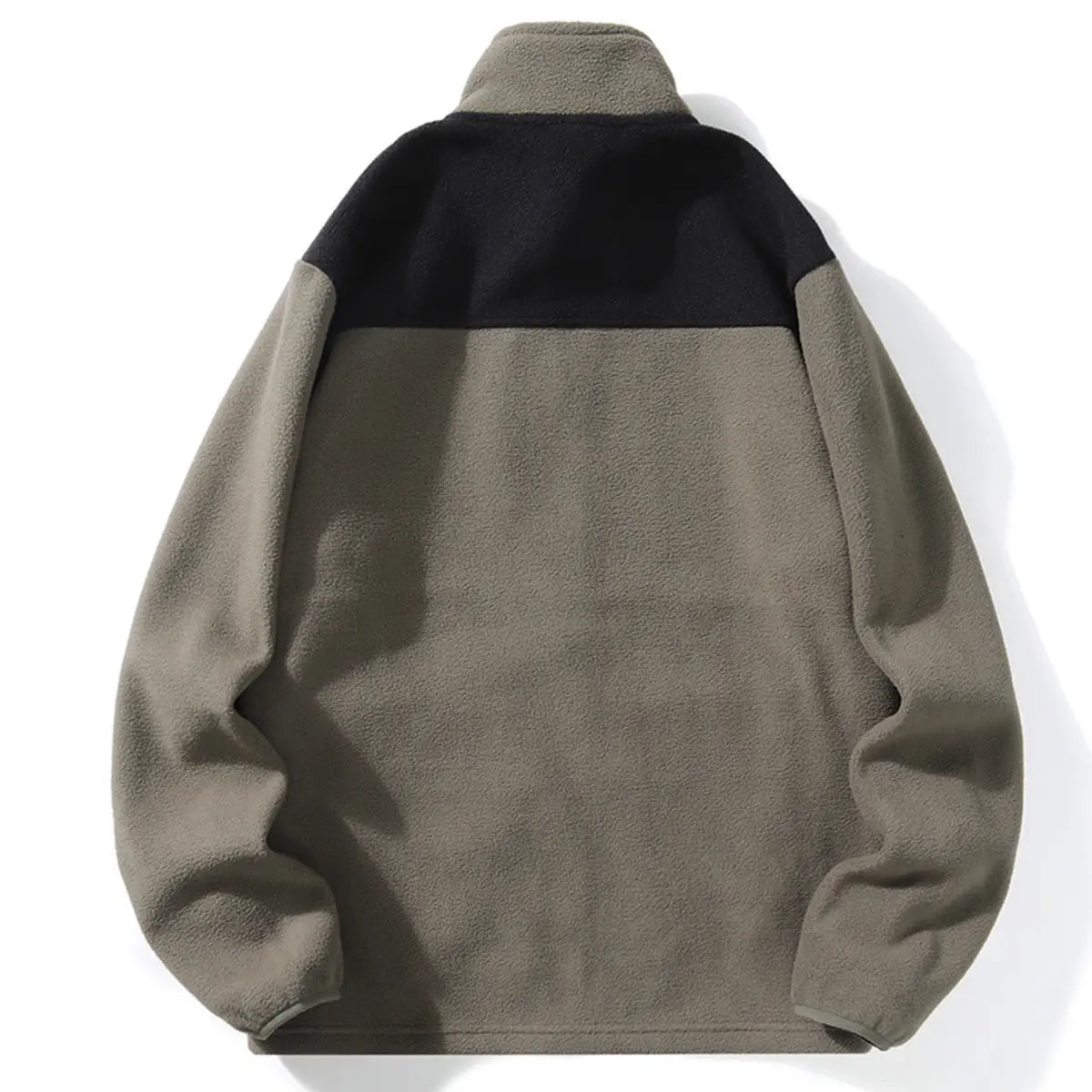 Fleece-Lined Stand Collar Casual Thermal Patchwork Jacket