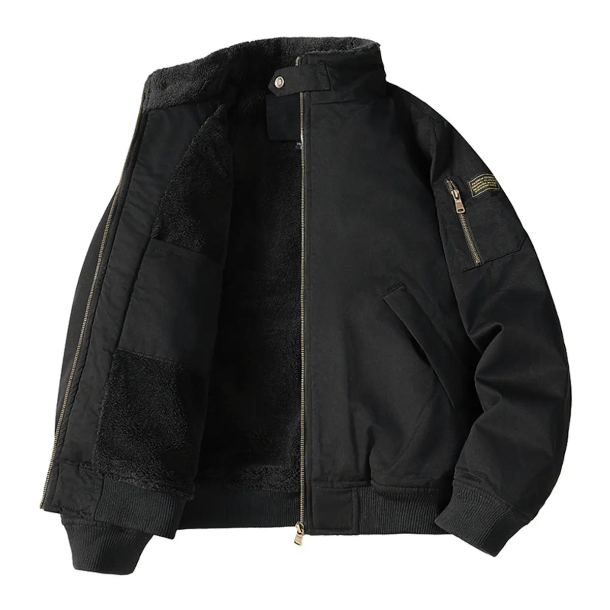 Winter Fleece-Lined Thickened Multi-Pocket Oversized Flight Jacket