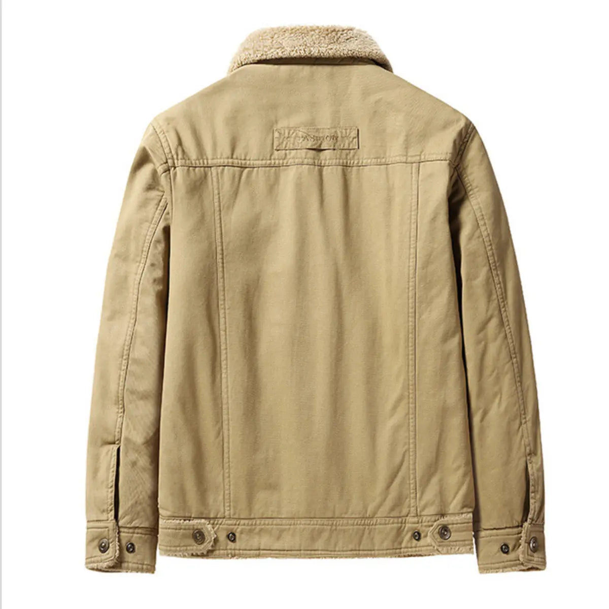 Washed Cotton Fleece-Lined Thickened Casual Fashion Collared Men's Jacket