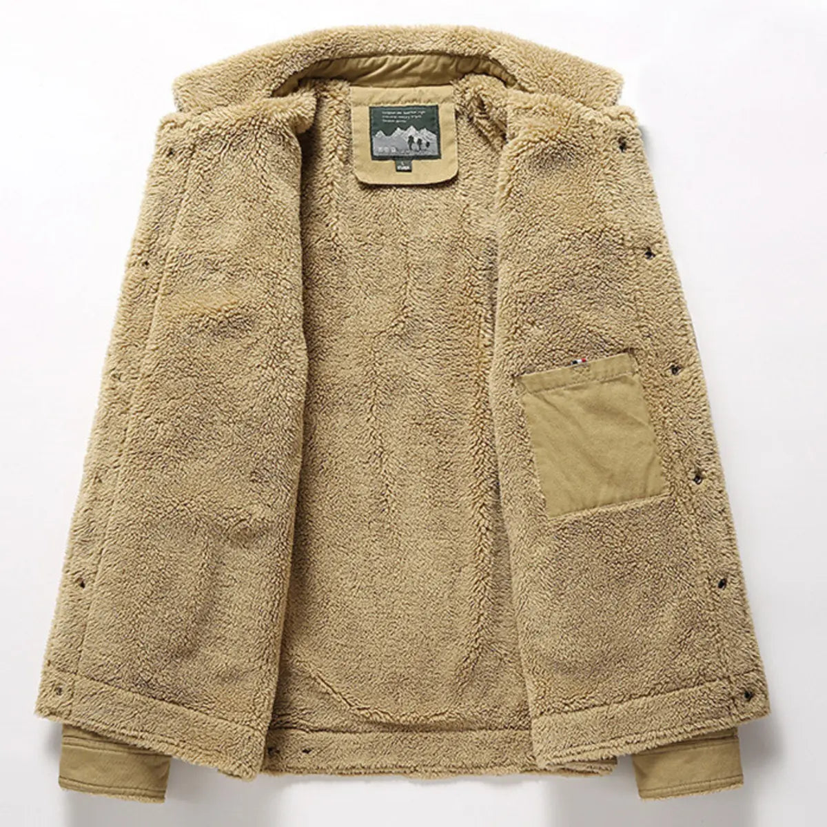 Washed Cotton Fleece-Lined Thickened Casual Fashion Collared Men's Jacket