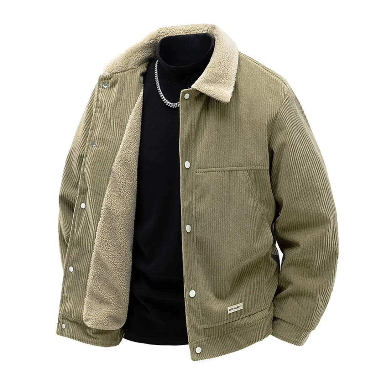 Winter Fleece-Lined Thickened Warm Windproof Zipper Jacket