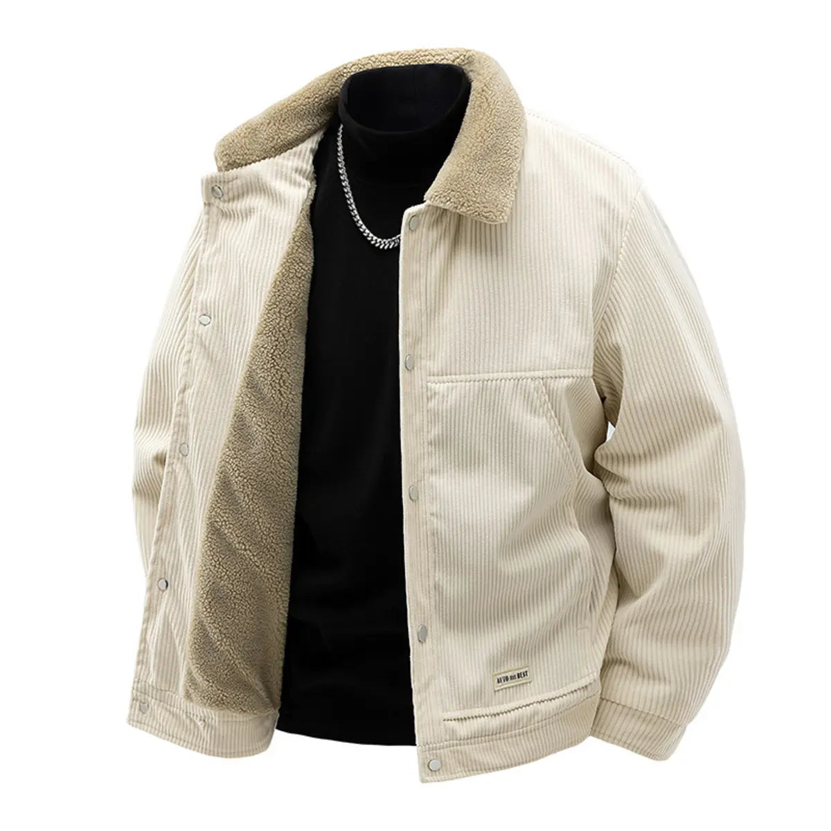 Winter Fleece-Lined Thickened Warm Windproof Zipper Jacket