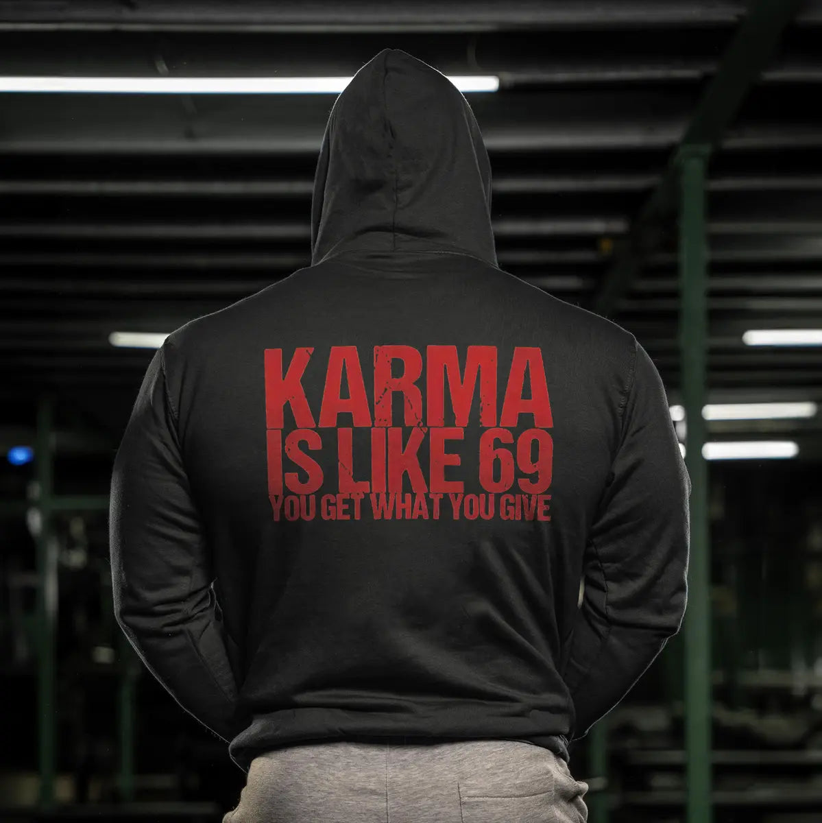 Karma Is Like 69 You Get What You Give Printed Fleece-lined Unisex Hoodie