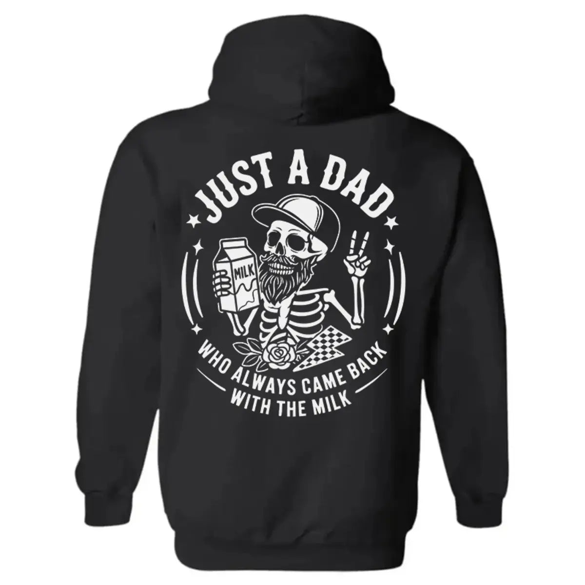 Just A Dad Who Always Came Back With The Milk Printed Fleece-lined Unisex Hoodie