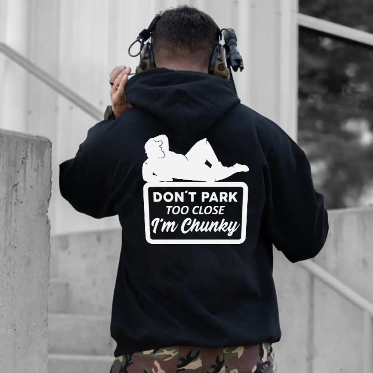 Don't Park Too Close I'm Chunky Printed Fleece-lined Unisex Hoodie