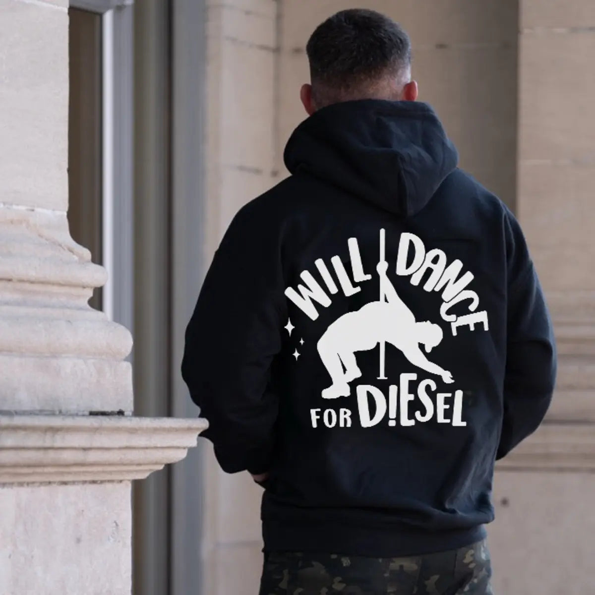Will Dance for Diesel Printed Fleece-lined Unisex Hoodie