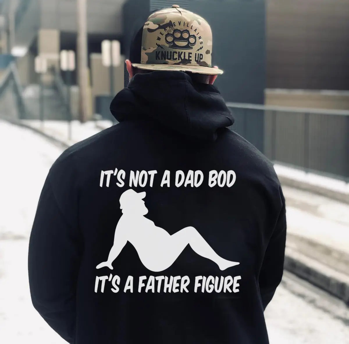 It's Not A Dad Bod It's A Father Figure Funny Printed Fleece-lined Unisex Hoodie