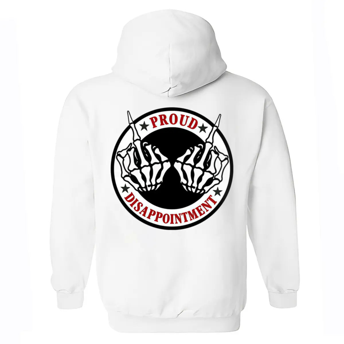 Proud Disappointment Defiant Bone Hand Printed Fleece-lined Unisex Hoodie