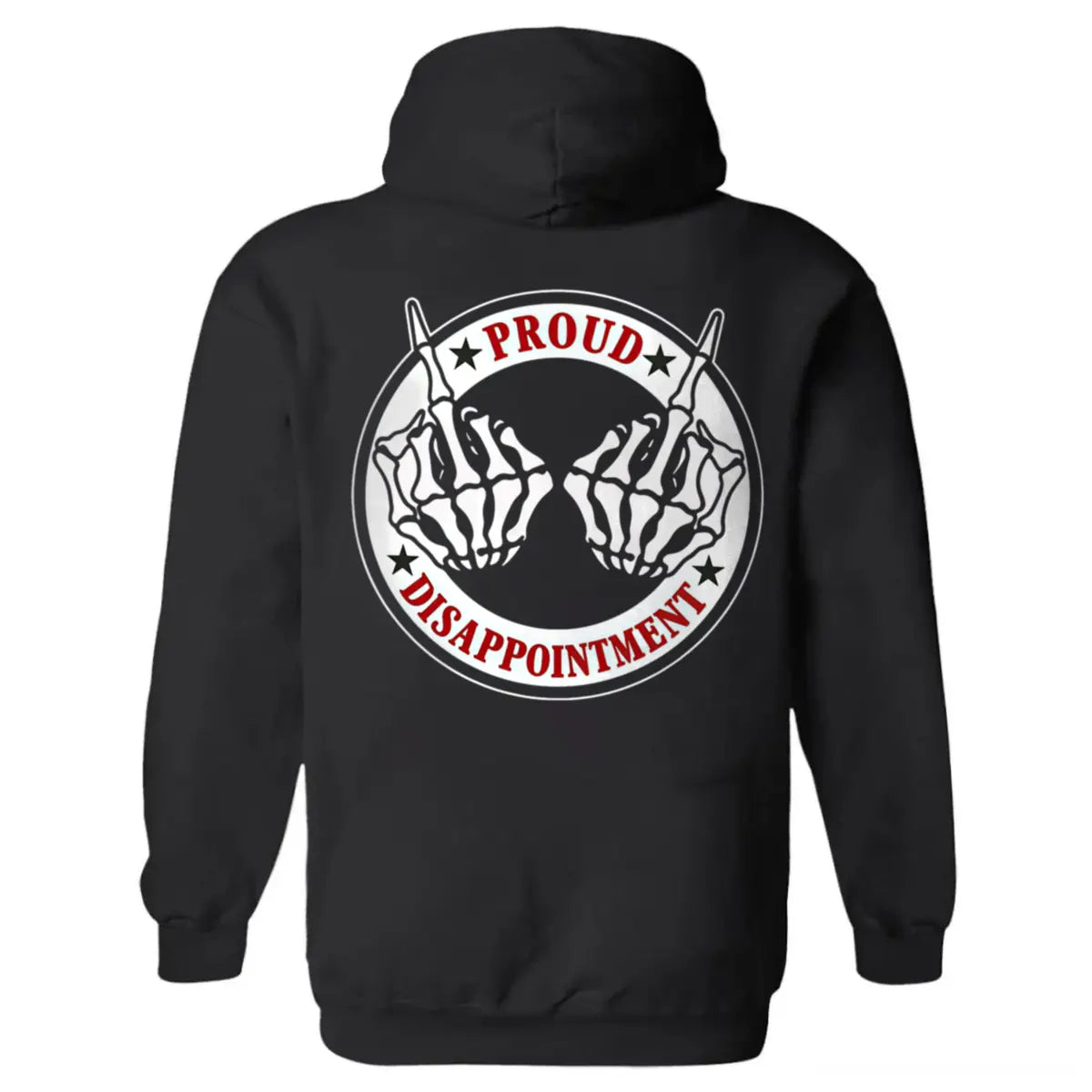 Proud Disappointment Defiant Bone Hand Printed Fleece-lined Unisex Hoodie