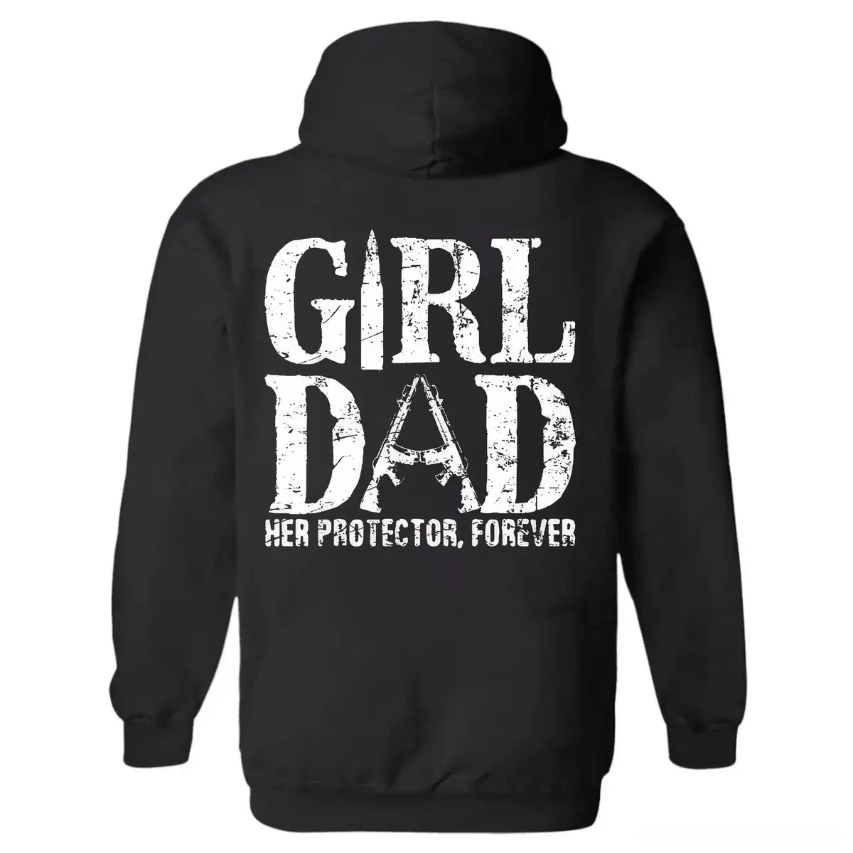 Girl Dad Her Protector, Forever Printed Fleece-lined Unisex Hoodie Image - 2