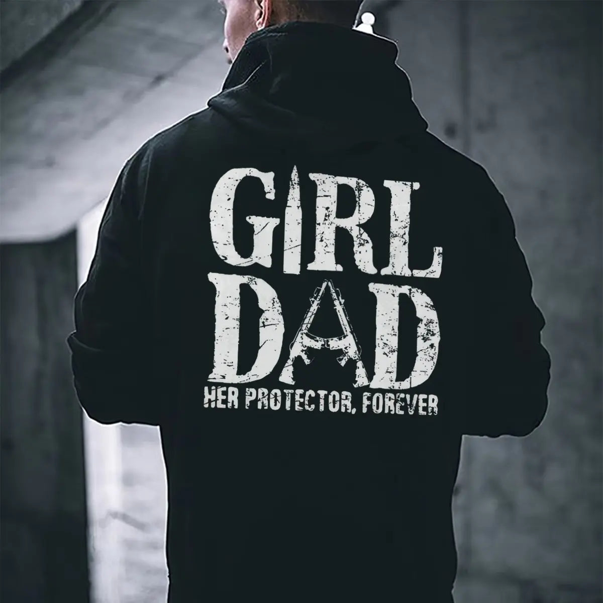 Girl Dad Her Protector, Forever Printed Fleece-lined Unisex Hoodie Image - 1