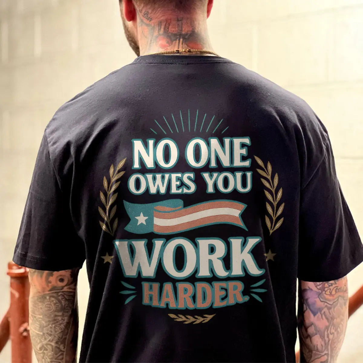 No One Owes You Work Harder Printed Men's T-Shirt