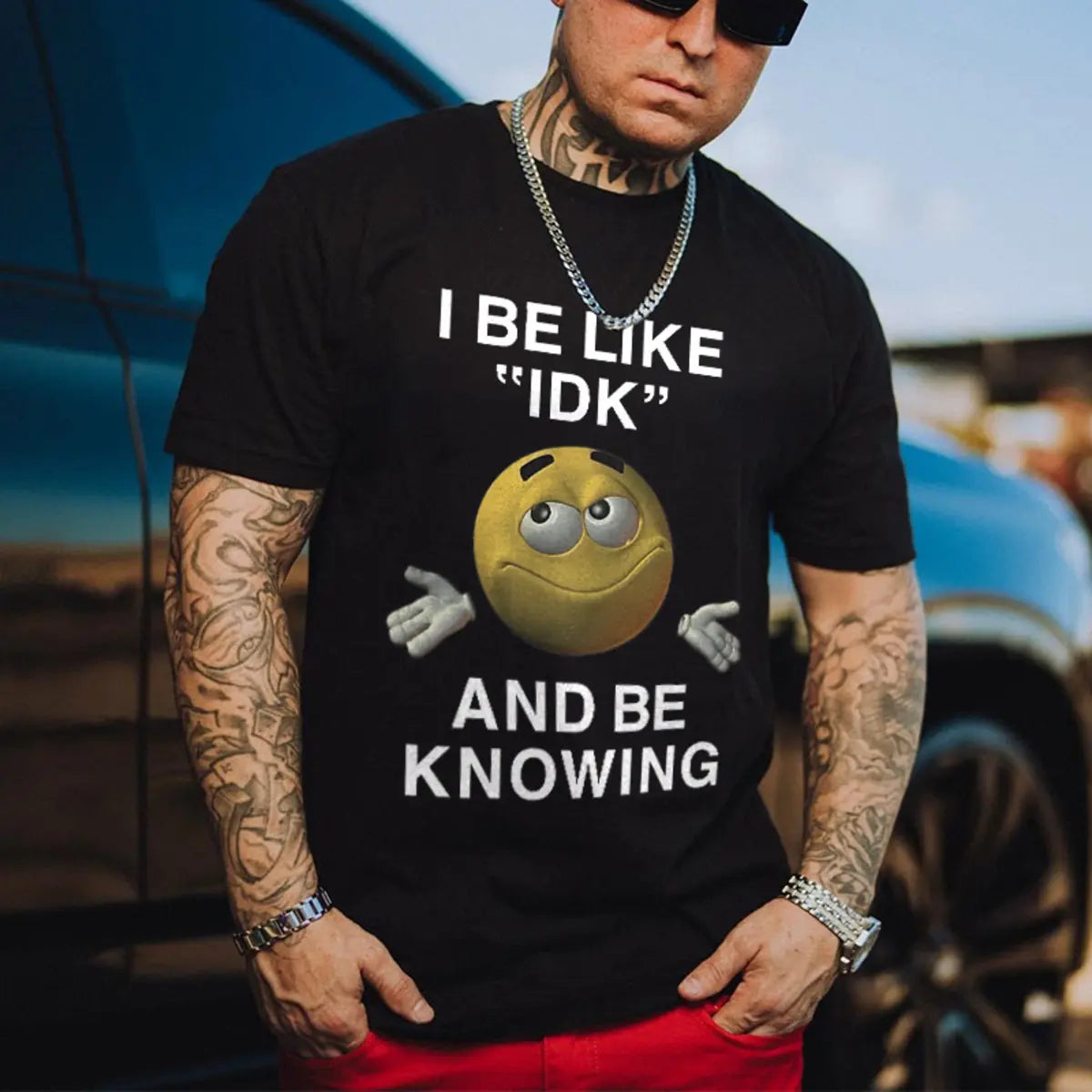 I Be Like "IDK" and Be Knowing Printed Men's T-Shirt