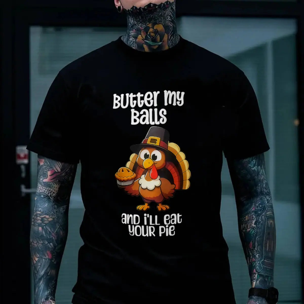 Butter My Balls and I'll Eat Your Pie Printed Men's T-Shirt