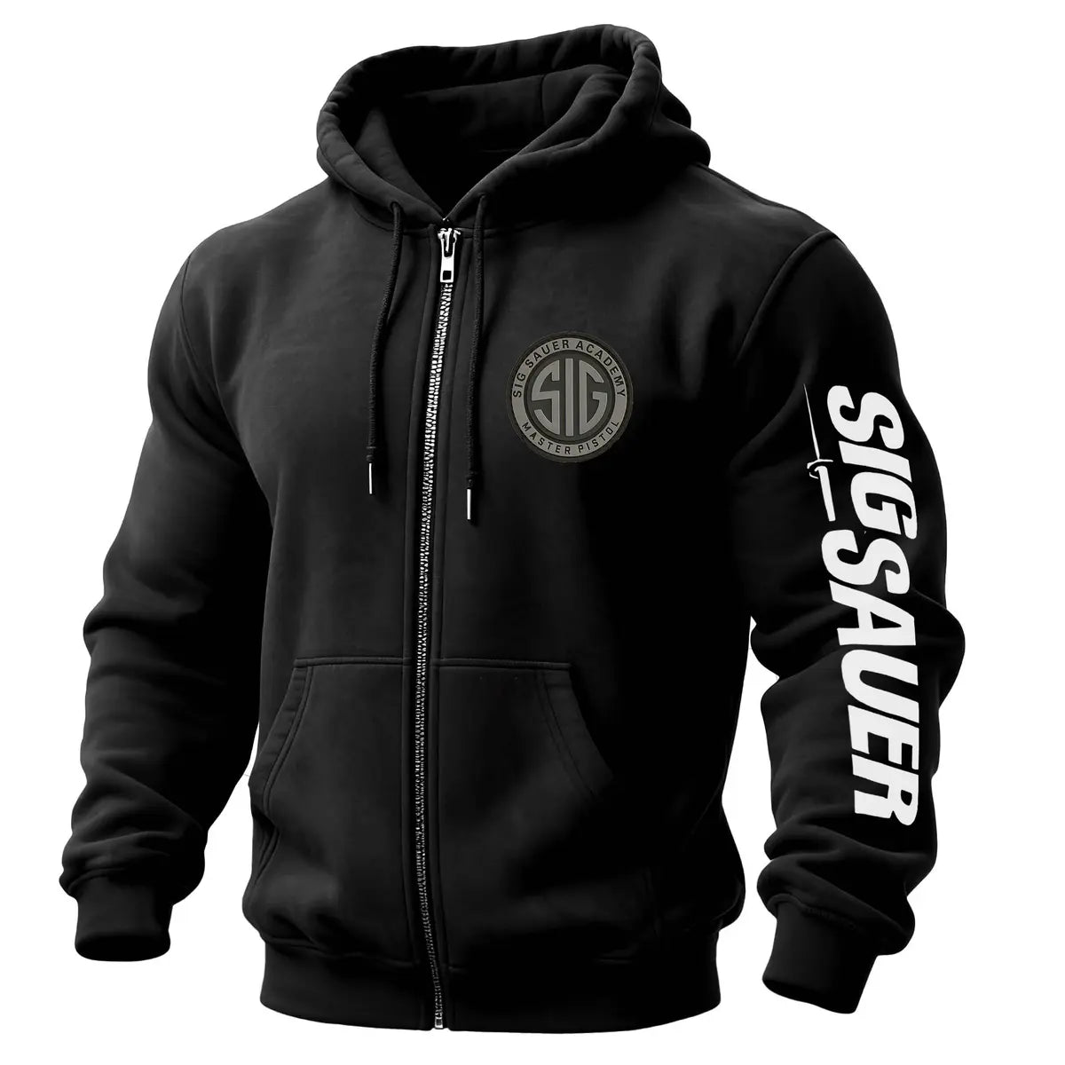 Sig Sauer Academy Master Pistol Printed Zippered Hooded Fleece Cardigan