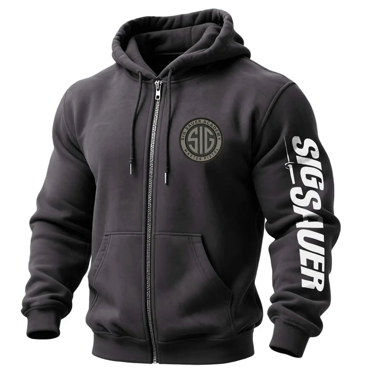 Sig Sauer Academy Master Pistol Printed Zippered Hooded Fleece Cardigan