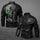 SIG Sauer Skull Printed Men's Pocketless Washed Leather Jacket