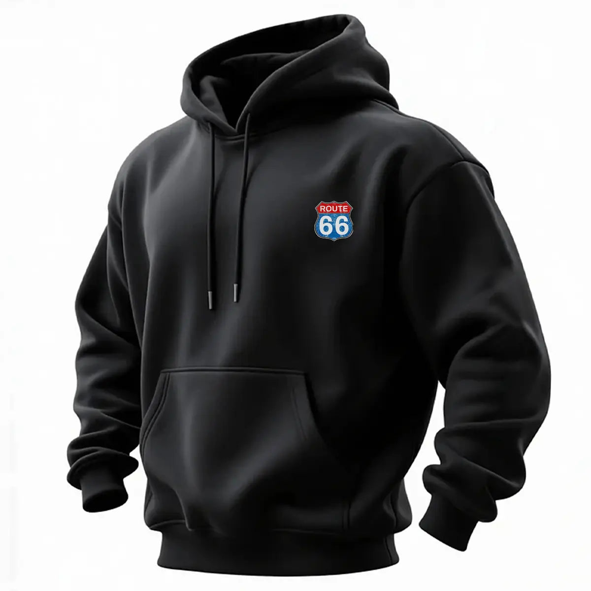 Historic Route 66  57 Chevy Printed Fleece-lined Unisex Pocketless Hoodie