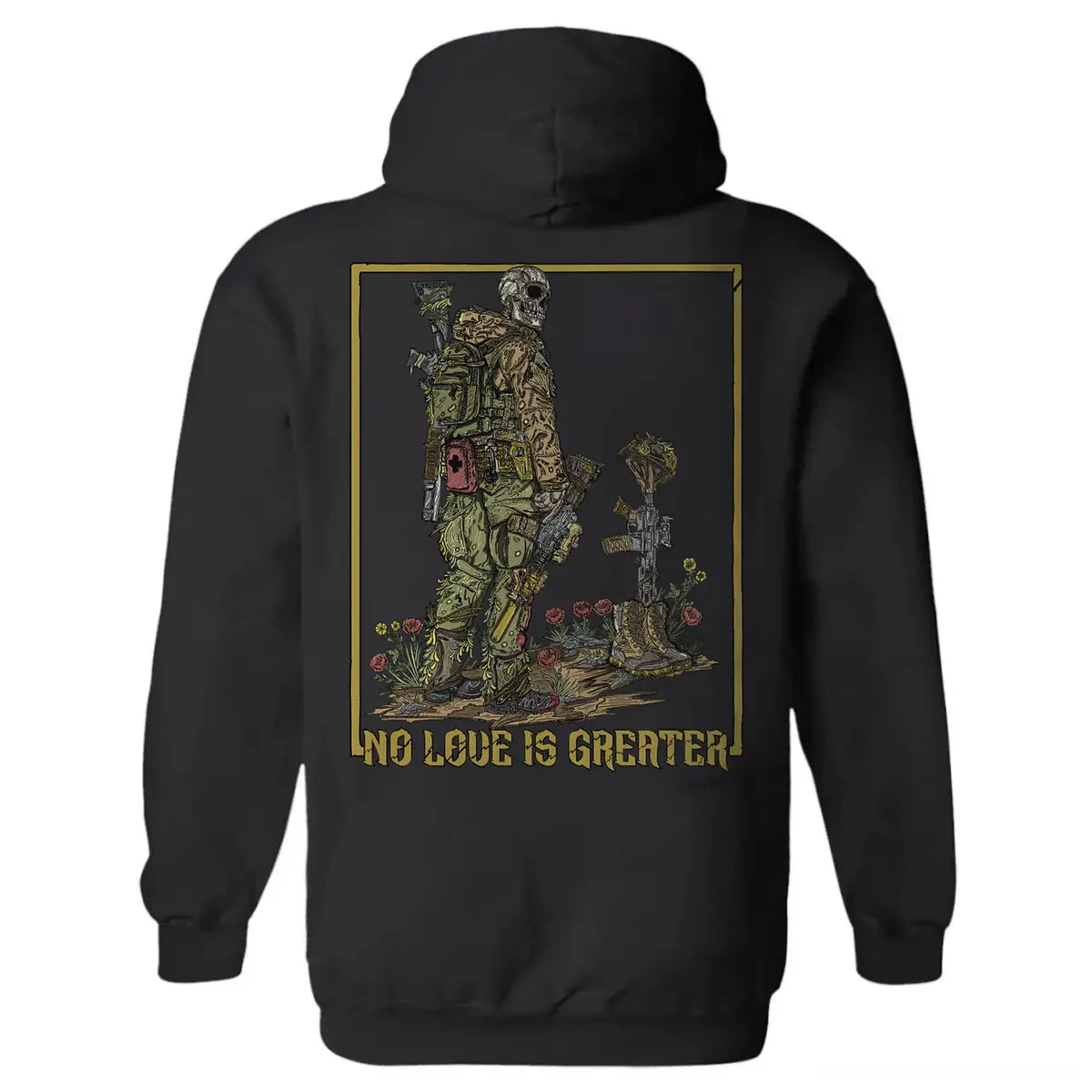No Love is Greater Printed Fleece-lined Unisex Hoodie