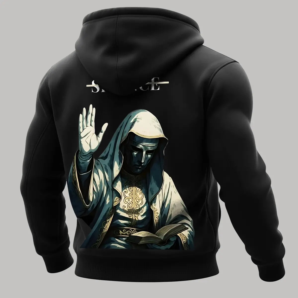 King Baldwin IV Printed Zippered Hooded Fleece Cardigan