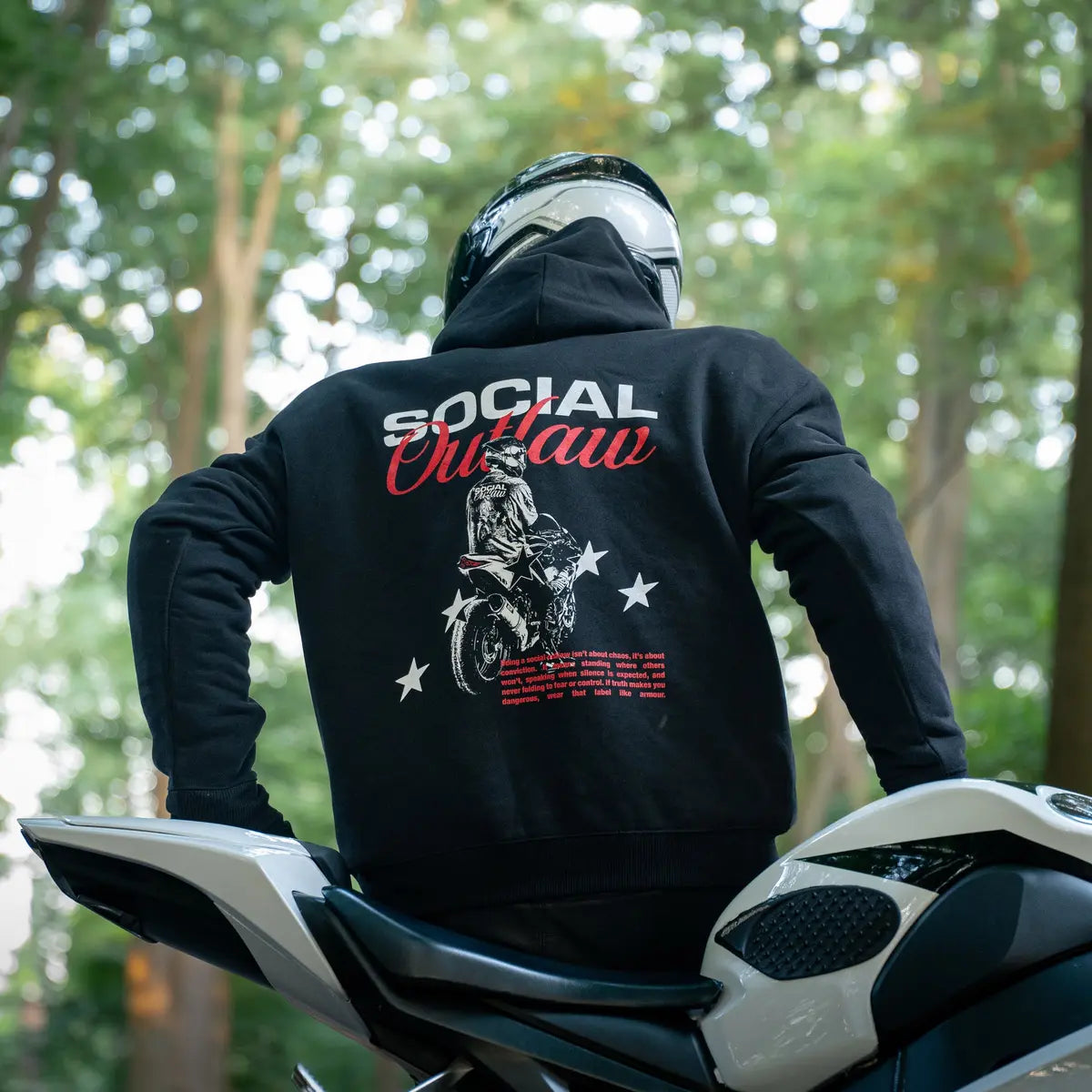 Social Outlaw Printed Fleece-lined Unisex Hoodie